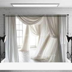 Lofaris White Flowing Fabric Photography Backdrop Soft Sheer Curtains Dreamy Photo Background Angelic Maternity Prop