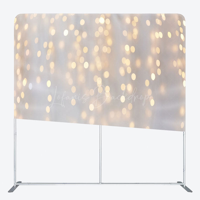 Lofaris White Gold Bokeh Party Square Double-Sided Backdrop
