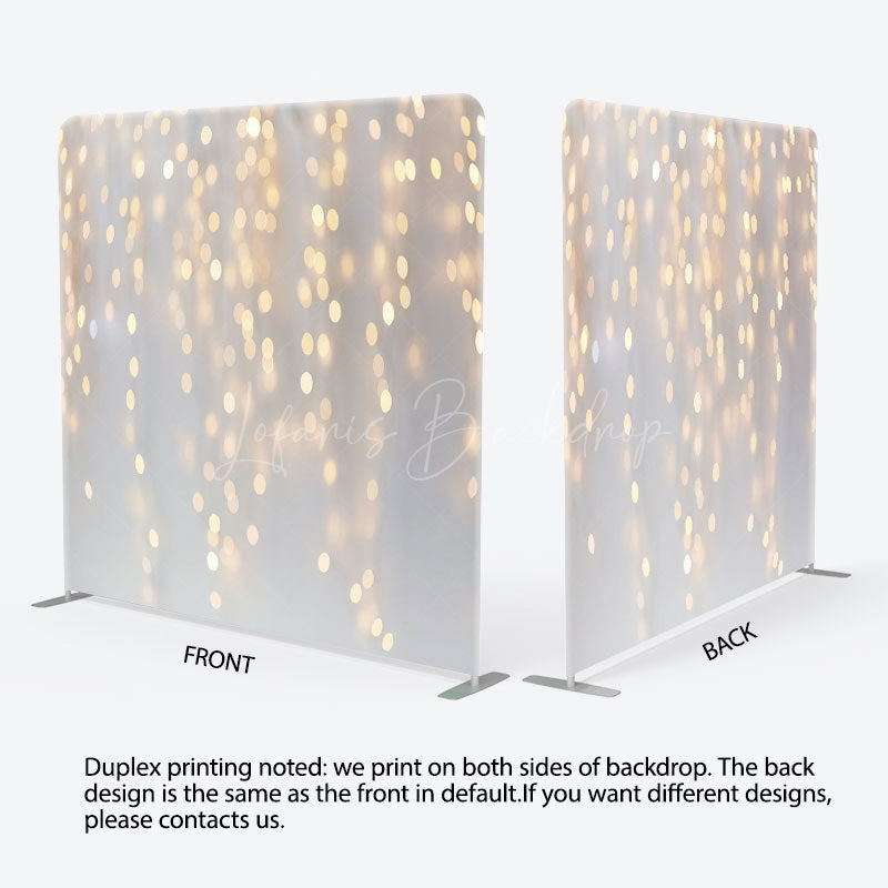 Lofaris White Gold Bokeh Party Square Double-Sided Backdrop