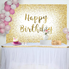 Lofaris White Gold Glitter Sparkle Birthday Party Backdrop