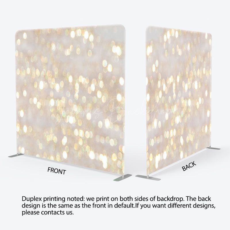 Lofaris White Gold Light Bokeh Square Double-Sided Backdrop