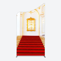 Lofaris White Gold Palace Red Stairs Luxury Arch Backdrop