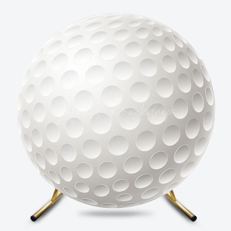 Lofaris White Golf Ball Sports Round Birthday Party Backdrop