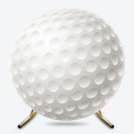 Lofaris White Golf Ball Sports Round Birthday Party Backdrop