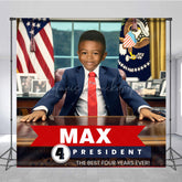 Lofaris White House Office Custom Photo 4th Birthday Backdrop