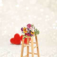 Lofaris White Light Bokeh Red Hearts Valentines Day Backdrop