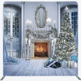 Lofaris White Luxury Fireplace Christmas Pillow Case Backdrop