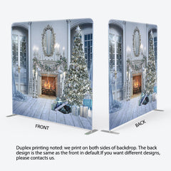 Lofaris White Luxury Fireplace Christmas Pillow Case Backdrop