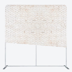 Lofaris White Old Style Brick Wall Square Tension Backdrop