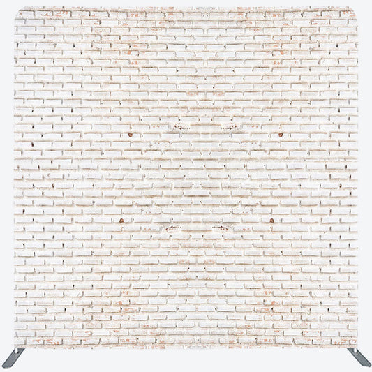 Lofaris White Old Style Brick Wall Square Tension Backdrop