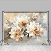 Lofaris White Orange Oil Painted Flowers Photography Backdrop