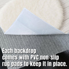 Lofaris White Oval Wool Rug Fabric Floor Backdrop For Photo