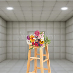 Lofaris White Padded Room Photography Backdrop Asylum Cell for Horror and Escape Minimalist Themed Photos