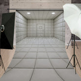 Lofaris White Padded Room Sweep Backdrop Asylum Cell for Horror and Escape Minimalist Themed Photos