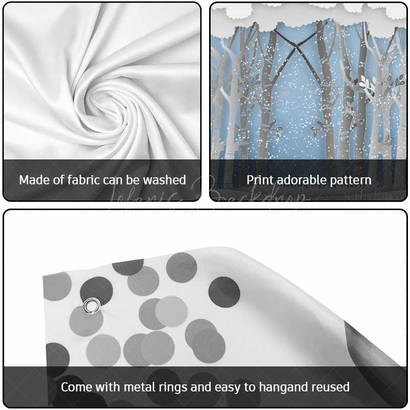 Lofaris White Paper Tree Snow Winter Xmas Garage Door Banner