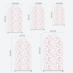 Lofaris White Pink Floral Leaves Bird Birthday Arch Backdrop