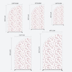 Lofaris White Pink Floral Leaves Bird Birthday Half Moon Arch Backdrop