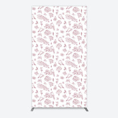 Lofaris White Pink Floral Leaves Bird Birthday Rectangle Backdrop