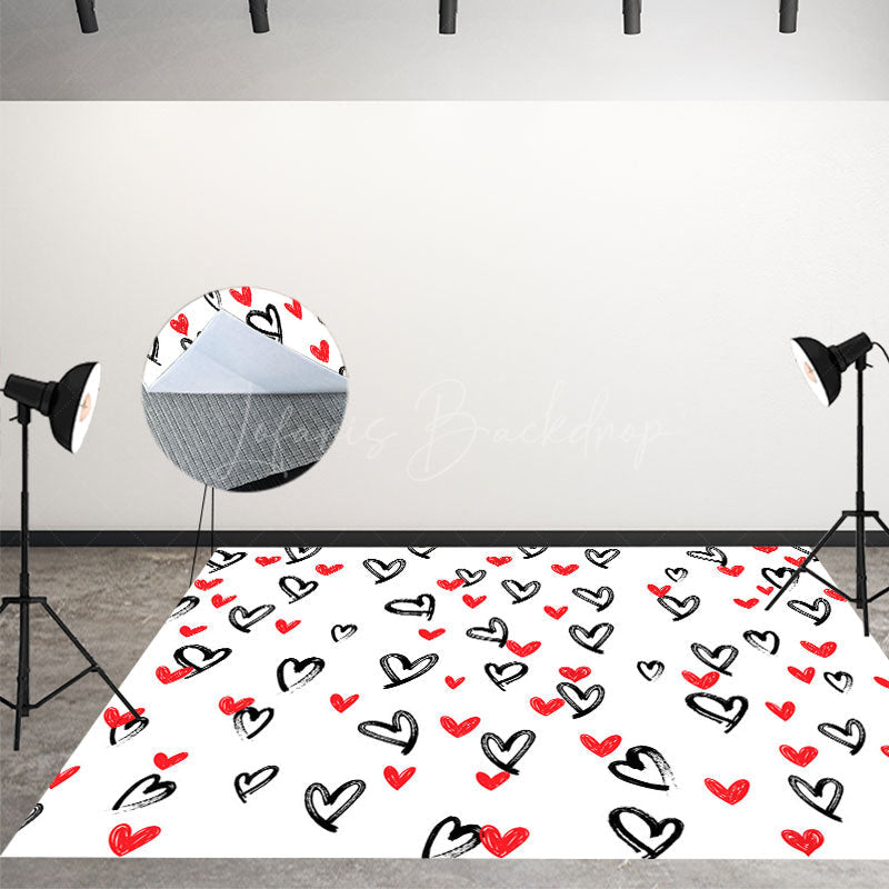 Lofaris White Pink Love Valentines Day Room Set Backdrop