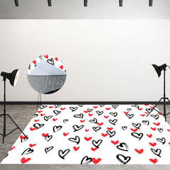 Lofaris White Pink Love Valentines Day Room Set Backdrop