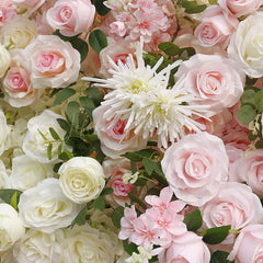 Lofaris White Pink Rose Plant Artificial Flower Wall For Decor