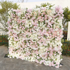 Lofaris White Pink Rose Plant Artificial Flower Wall For Decor