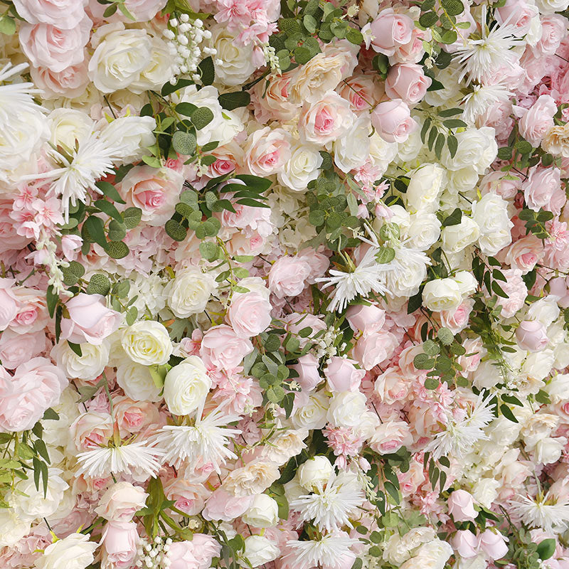 Lofaris White Pink Rose Plant Artificial Flower Wall For Decor