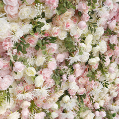 Lofaris White Pink Rose Plant Artificial Flower Wall For Decor