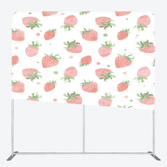 Lofaris White Pink Strawberry Fruit Pillow Cover Backdrop