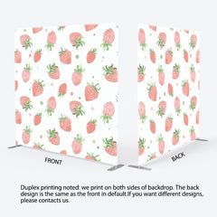 Lofaris White Pink Strawberry Fruit Pillow Cover Backdrop