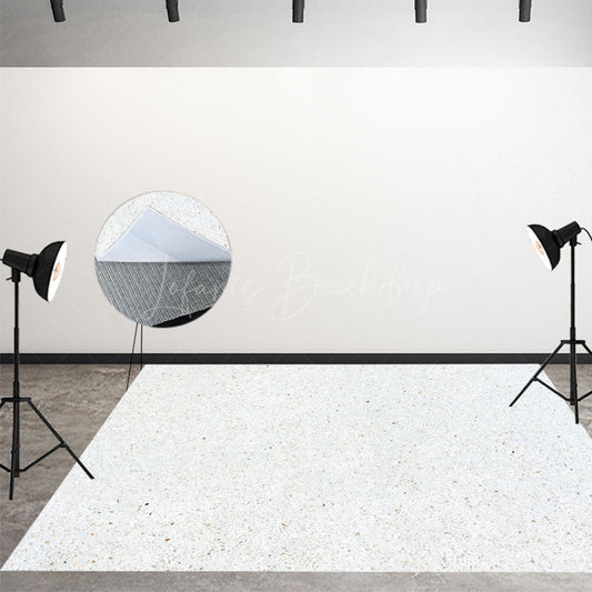 Lofaris White Quartz Stone Pattern Fabric Floor Backdrop