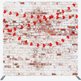 Lofaris White Red Bricks Wall Hearts Pillow Case Backdrop
