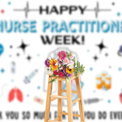 Lofaris White Simple Happy Nurse Practitioner Week Backdrop