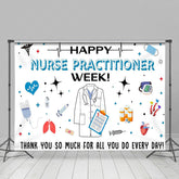 Lofaris White Simple Happy Nurse Practitioner Week Backdrop