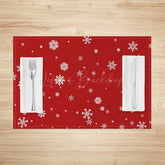 Lofaris White Snowflake Red Christmas Set Of 4 Placemats