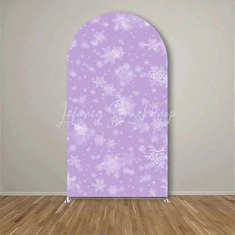 Lofaris White Snowflake Winter Party Arch Frosted Christmas Holiday Backdrop Seasonal Photo Booth Decor