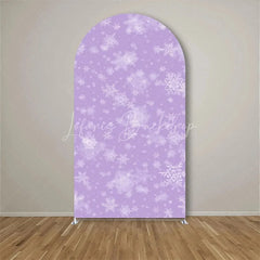 Lofaris White Snowflake Winter Party Arch Frosted Christmas Holiday Backdrop Seasonal Photo Booth Decor