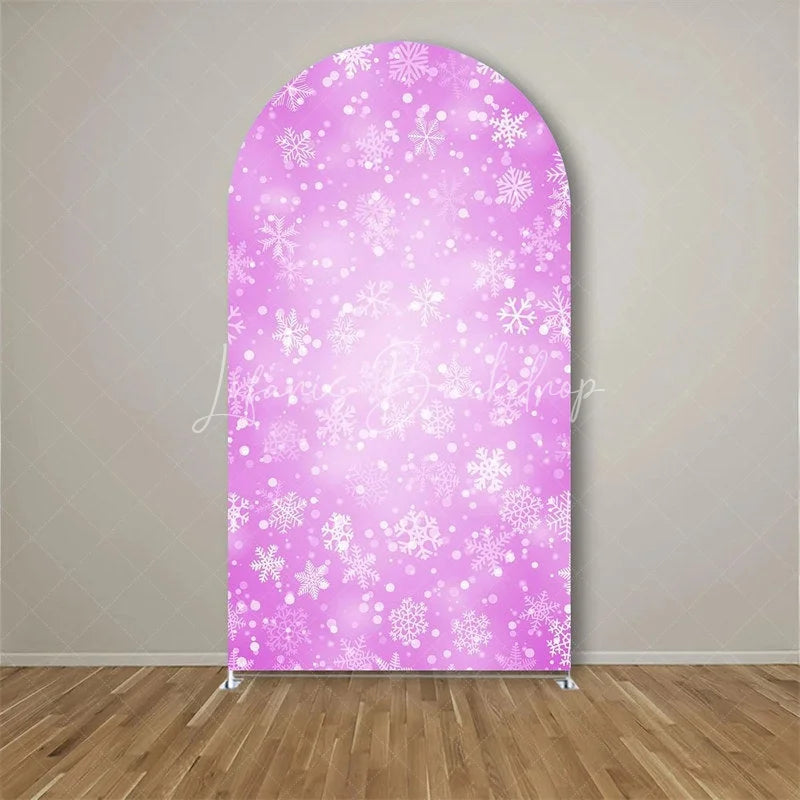 Lofaris White Snowflake Winter Party Arch Frosted Christmas Holiday Backdrop Seasonal Photo Booth Decor