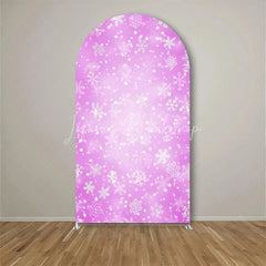 Lofaris White Snowflake Winter Party Arch Frosted Christmas Holiday Backdrop Seasonal Photo Booth Decor