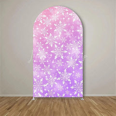 Lofaris White Snowflake Winter Party Arch Frosted Christmas Holiday Backdrop Seasonal Photo Booth Decor