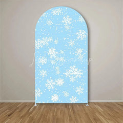 Lofaris White Snowflake Winter Party Arch Frosted Christmas Holiday Backdrop Seasonal Photo Booth Decor