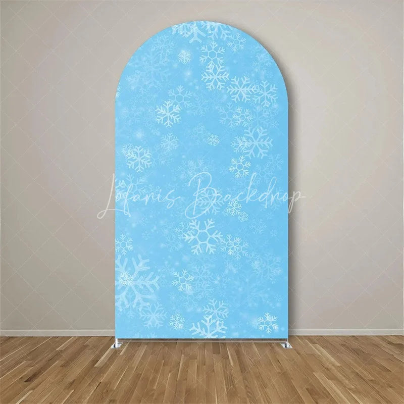 Lofaris White Snowflake Winter Party Arch Frosted Christmas Holiday Backdrop Seasonal Photo Booth Decor