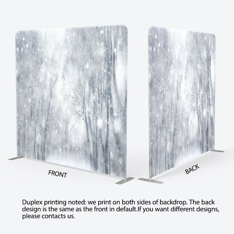 Lofaris White Snowy Nature Forest Scene Christmas Backdrop