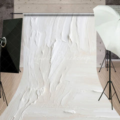 Lofaris White Textured Abstract Paint Stroke Sweep Backdrop Elegant Modern Minimalist Studio Prop