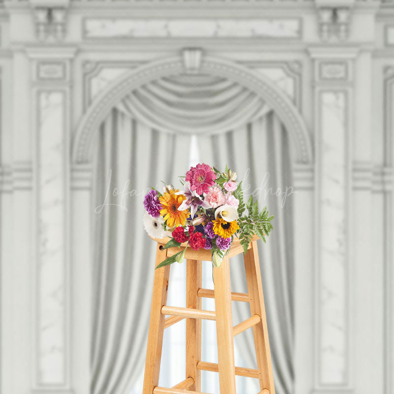 Lofaris White Toned Auditorium Wedding Photography Backdrop