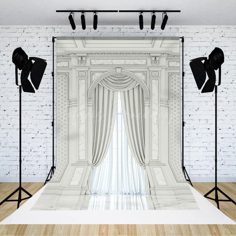 Lofaris White Toned Auditorium Wedding Photography Backdrop