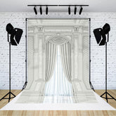 Lofaris White Toned Auditorium Wedding Photography Backdrop