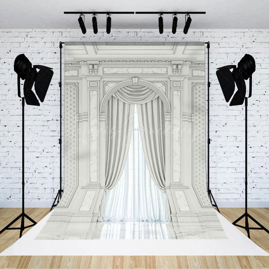 Lofaris White Toned Auditorium Wedding Photography Backdrop