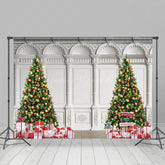 Lofaris White Vintage Wall Trees Festive Christmas Backdrop