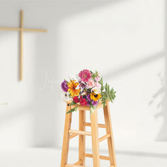 Lofaris White Wall Communion Minimalist Baptism Photo Backdrop